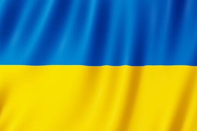 biuro nieruchomości solidarne z Ukrainą / flaga Ukrainy