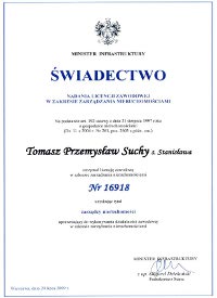 licencja zarządcy nieruchomościami - Tomasz Suchy