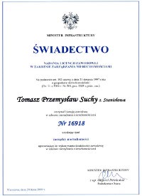 licencja zarządcy nieruchomościami - Tomasz Suchy